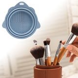 Maxbell Silicone Makeup Brush Cleaning Mats Scrubber Compact for Cleaner blue