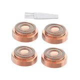 Maxbell 4x 18K Goldplated Replacement Heads for Facial Hair Remover Generation 2