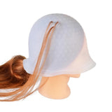 Maxbell Silicone Highlighting Cap Hair Dye Coloring Hat Adjustable DIY Reusable Soft White