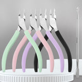 Maxbell Stainless Steel Cuticle Cutter Scissors Anti Slip Silicone Handle Salon Pink