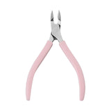 Maxbell Stainless Steel Cuticle Cutter Scissors Anti Slip Silicone Handle Salon Pink