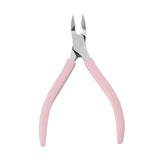 Maxbell Stainless Steel Cuticle Cutter Scissors Anti Slip Silicone Handle Salon Pink