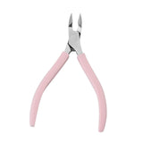Maxbell Stainless Steel Cuticle Cutter Scissors Anti Slip Silicone Handle Salon Pink
