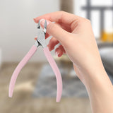 Maxbell Stainless Steel Cuticle Cutter Scissors Anti Slip Silicone Handle Salon Pink