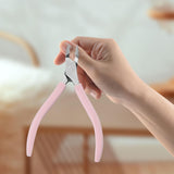 Maxbell Stainless Steel Cuticle Cutter Scissors Anti Slip Silicone Handle Salon Pink