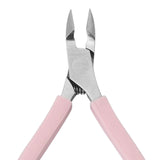 Maxbell Stainless Steel Cuticle Cutter Scissors Anti Slip Silicone Handle Salon Pink