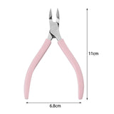 Maxbell Stainless Steel Cuticle Cutter Scissors Anti Slip Silicone Handle Salon Pink