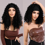 Maxbell Lady Afro curly Wig Elegant Medium for Work Photography Daily Wear 55-58cm