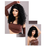 Maxbell Lady Afro curly Wig Elegant Medium for Work Photography Daily Wear 55-58cm