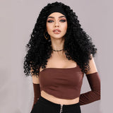 Maxbell Lady Afro curly Wig Elegant Medium for Work Photography Daily Wear 55-58cm