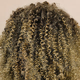 Maxbell Afro Curly Wigs Heat Resistant Full Wigs with Bangs for Daily Wedding Work Aureate