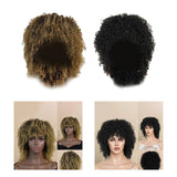 Maxbell Afro Curly Wigs Heat Resistant Full Wigs with Bangs for Daily Wedding Work Aureate