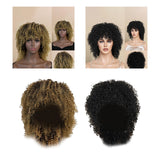 Maxbell Afro Curly Wigs Heat Resistant Full Wigs with Bangs for Daily Wedding Work Aureate