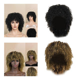 Maxbell Afro Curly Wigs Heat Resistant Full Wigs with Bangs for Daily Wedding Work Aureate