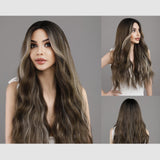 Maxbell Women Long Wavy Wig Heat Resistant Hairpiece Girls for Dating Wedding Party