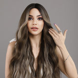 Maxbell Women Long Wavy Wig Heat Resistant Hairpiece Girls for Dating Wedding Party