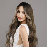 Maxbell Women Long Wavy Wig Heat Resistant Hairpiece Girls for Dating Wedding Party