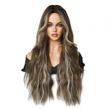 Maxbell Women Long Wavy Wig Heat Resistant Hairpiece Girls for Dating Wedding Party
