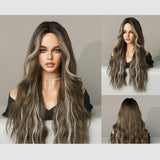 Maxbell Women Long Wavy Wig Heat Resistant Hairpiece Girls for Dating Wedding Party