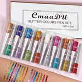 Maxbell Liquid Glitter Eyeliner Set Colored Pearlescent for Festival Dating