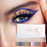 Maxbell Liquid Glitter Eyeliner Set Colored Pearlescent for Festival Dating