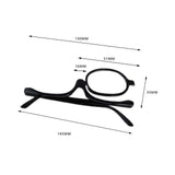 Maxbell Single Lens Makeup Reading Glasses 180 Rotatable Lens Fashion Foldable 150 Degrees Black
