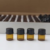 Maxbell 100 Piece Set Sample Bottles with Screw Caps and Stoppers Amber Sample Vial Middle hole plug