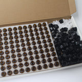 Maxbell 100 Piece Set Sample Bottles with Screw Caps and Stoppers Amber Sample Vial Middle hole plug