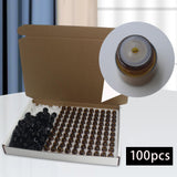 Maxbell 100 Piece Set Sample Bottles with Screw Caps and Stoppers Amber Sample Vial Middle hole plug