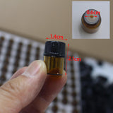 Maxbell 100 Piece Set Sample Bottles with Screw Caps and Stoppers Amber Sample Vial Middle hole plug
