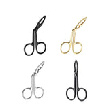 Maxbell Eyebrow Tweezers Scissors Handle Comfortable Grip Flat Tip Tweezers Trimming Black