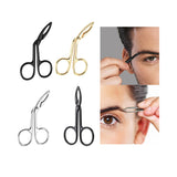 Maxbell Eyebrow Tweezers Scissors Handle Comfortable Grip Flat Tip Tweezers Trimming Black