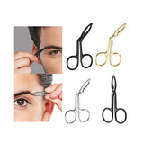 Maxbell Eyebrow Tweezers Scissors Handle Comfortable Grip Flat Tip Tweezers Trimming Black
