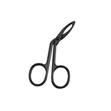 Maxbell Eyebrow Tweezers Scissors Handle Comfortable Grip Flat Tip Tweezers Trimming Black
