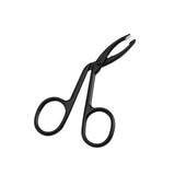 Maxbell Eyebrow Tweezers Scissors Handle Comfortable Grip Flat Tip Tweezers Trimming Black