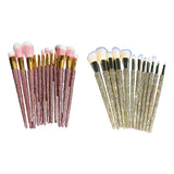 Maxbell 12 Pieces Makeup Brushes Set Diamond-Studded Loose Brush Gifts for Mom Pink