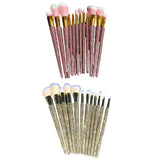Maxbell 12 Pieces Makeup Brushes Set Diamond-Studded Loose Brush Gifts for Mom Pink