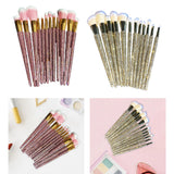 Maxbell 12 Pieces Makeup Brushes Set Diamond-Studded Loose Brush Gifts for Mom Pink