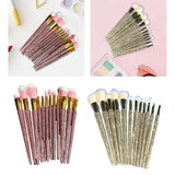 Maxbell 12 Pieces Makeup Brushes Set Diamond-Studded Loose Brush Gifts for Mom Pink