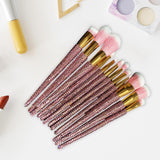 Maxbell 12 Pieces Makeup Brushes Set Diamond-Studded Loose Brush Gifts for Mom Pink