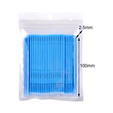 Maxbell 100 Pieces Micro Applicator Brushes for Eyelashes Mascara Makeup Application Blue Large