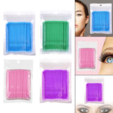 Maxbell 100 Pieces Micro Applicator Brushes for Eyelashes Mascara Makeup Application Blue Large