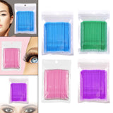 Maxbell 100 Pieces Micro Applicator Brushes for Eyelashes Mascara Makeup Application Blue Large