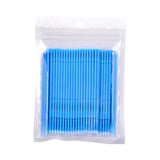 Maxbell 100 Pieces Micro Applicator Brushes for Eyelashes Mascara Makeup Application Blue Large