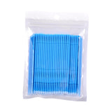 Maxbell 100 Pieces Micro Applicator Brushes for Eyelashes Mascara Makeup Application Blue Large