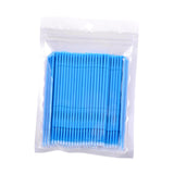 Maxbell 100 Pieces Micro Applicator Brushes for Eyelashes Mascara Makeup Application Blue Large