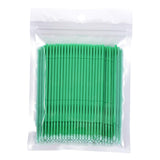 Maxbell 100 Pieces Micro Applicator Brushes for Eyelashes Mascara Makeup Application Green Medium