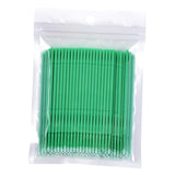 Maxbell 100 Pieces Micro Applicator Brushes for Eyelashes Mascara Makeup Application Green Medium