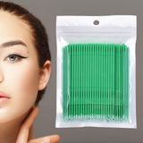 Maxbell 100 Pieces Micro Applicator Brushes for Eyelashes Mascara Makeup Application Green Medium