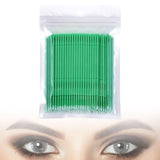 Maxbell 100 Pieces Micro Applicator Brushes for Eyelashes Mascara Makeup Application Green Medium